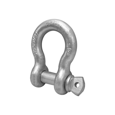 1-1/8'' Screw Pin Anchor D Ring Rigging Bow Shackle Galvanized Steel Drop Forged For Marine Boat WLL 19000 Lbs