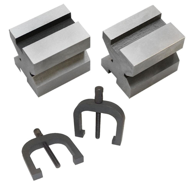 1-5/8" x 1-3/4" x 2-3/4" Hardened and Ground Steel V Block and Clamp Set