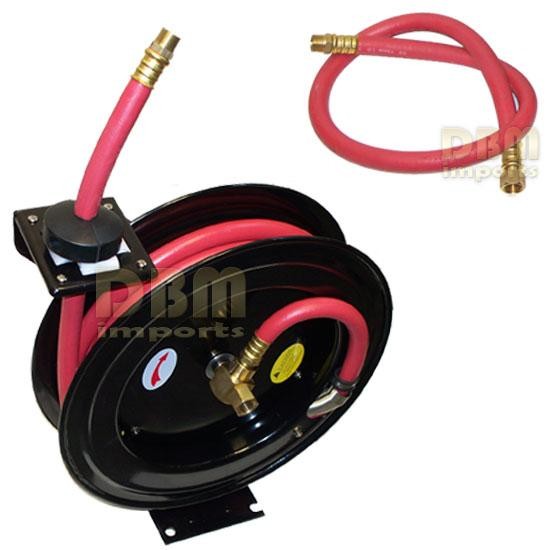 1/2 inch  x 25 ft Retractable Air Hose Reel Wall Ceiling Truck Mount 300 PSI