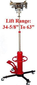 1/2 Ton Heavy Duty Tall Transmission Jack Hydraulic 1000 lbs Cap 34-5/8" To 73-5/8" Lift Range