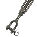 Marine T316 Stainless Steel 1/2" x 9" Jaw Jaw Turnbuckle Tensioner Pulley 2,200 Lbs WLL
