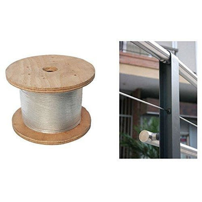 1/4" 1x19 STAINLESS STEEL Cable Rail Railings Wire Rope 316SS 1000 Feet Reel