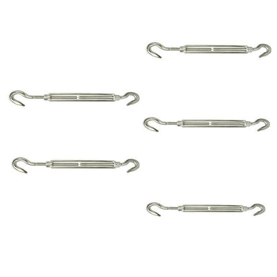 1/4'' x 4''  5 PC 316 Stainless Steel Marine HOOK HOOK Turnbuckle