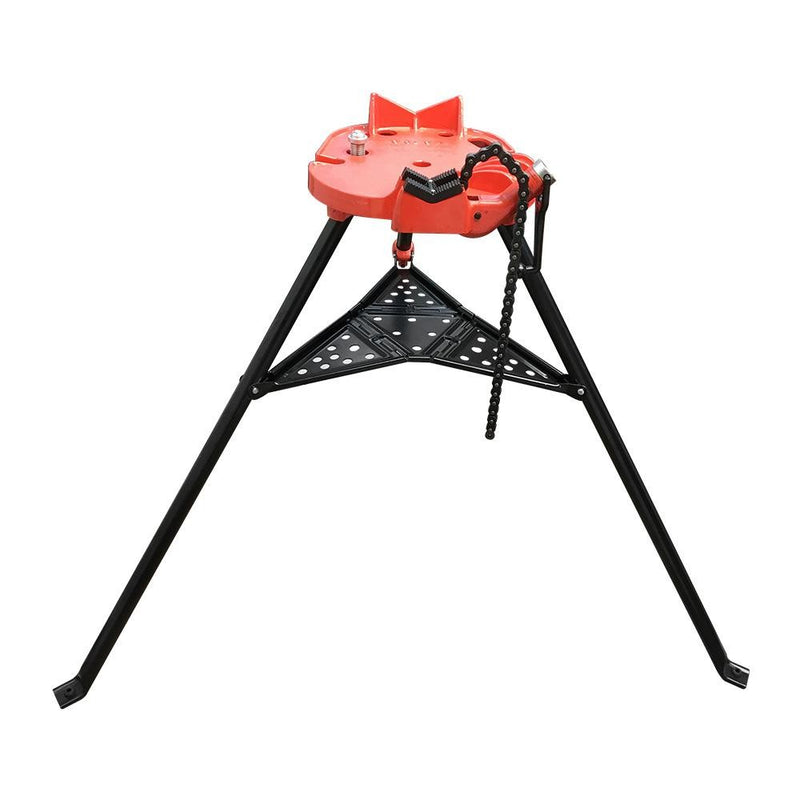 1/8" - 6" Portable Tristand Pipe Chain Vise Base Machine Stand Holder Foldable Legs Tray