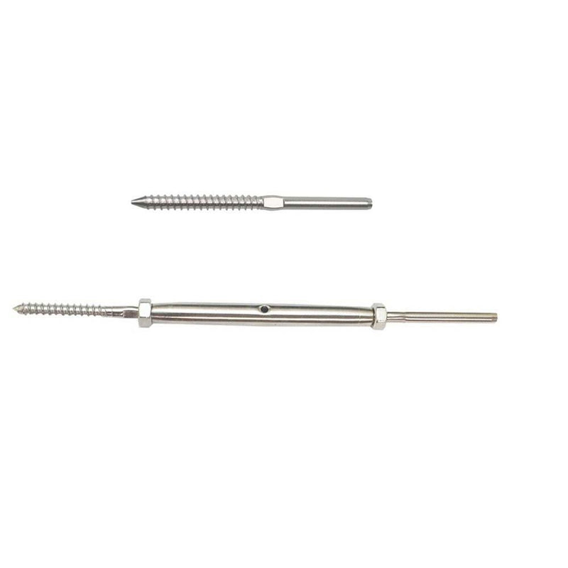 1/8" Lag Stud Swage and Swage Tensioner w Lag Screw Combo Stainless Steel 316