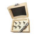 1/8-1/2'' HSS 2 Flute End Mill Set 6PC High Speed Steel Center Cut 3/8 Shank With Wooden Case