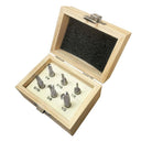 1/8-1/2'' HSS 2 Flute End Mill Set 6PC High Speed Steel Center Cut 3/8 Shank With Wooden Case