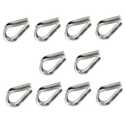 10 PC 1/4" Stainless Steel 316 Light Duty Wire Rope Thimble Commercial