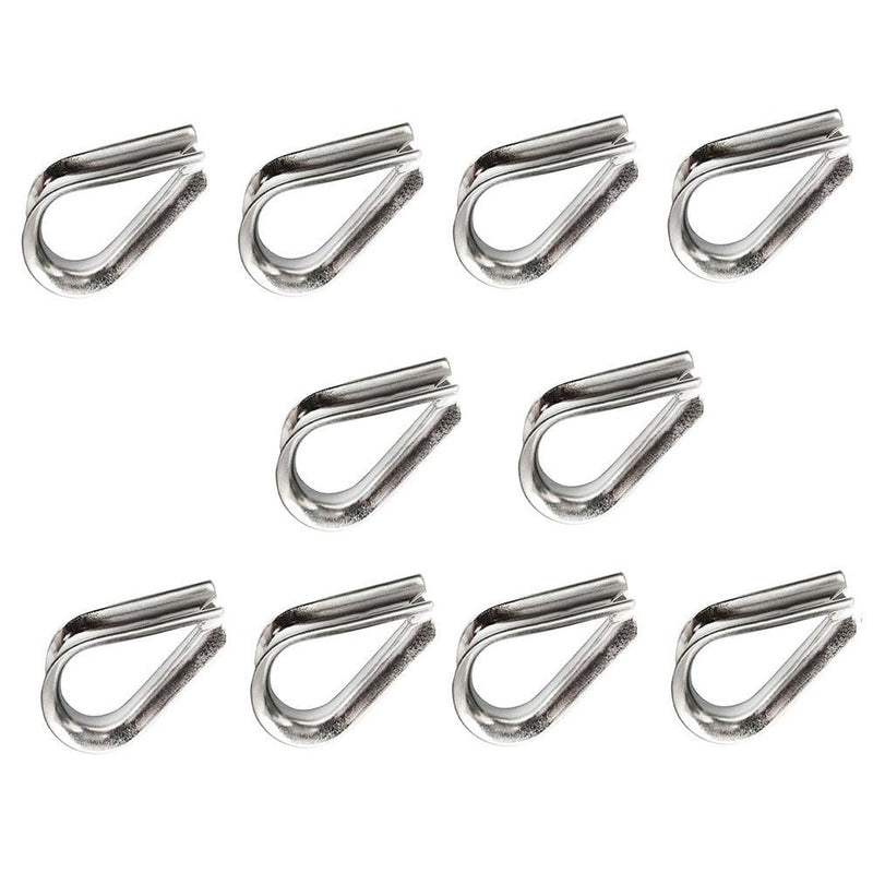 10 PC 1/4" Stainless Steel 316 Light Duty Wire Rope Thimble Commercial