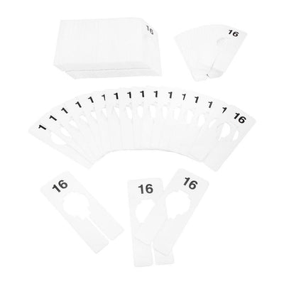 10 PC 2" x 5" Clothing Rack Size 16 Dividers Hangers White Plastic Rectangular Retail Store