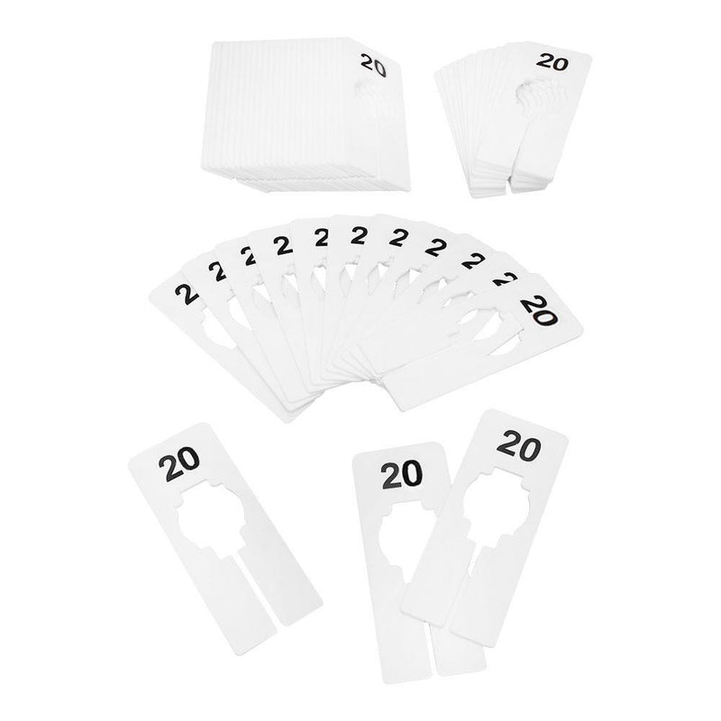 10 PC 2" x 5" Clothing Rack Size 20 Dividers Hangers White Plastic Rectangular Retail Store