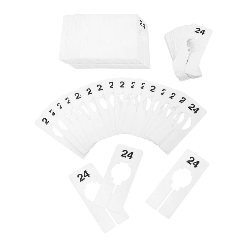 10 PC 2" x 5" Clothing Rack Size 24 Dividers Hangers White Plastic Rectangular Retail Store