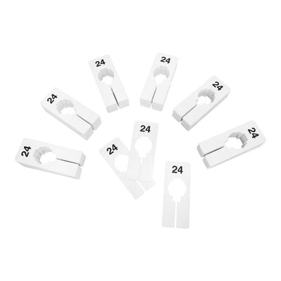 10 PC 2" x 5" Clothing Rack Size 24 Dividers Hangers White Plastic Rectangular Retail Store