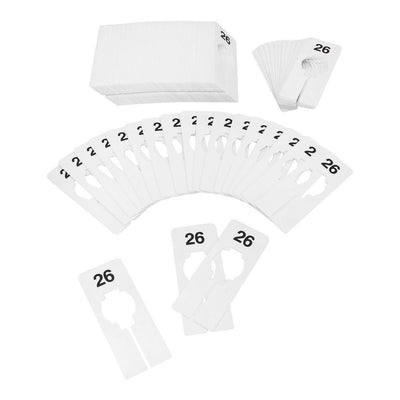 10 PC 2" x 5" Clothing Rack Size 26 Dividers Hangers White Plastic Rectangular Retail Store