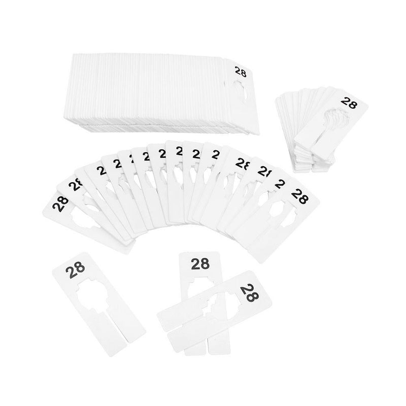 10 PC 2" x 5" Clothing Rack Size 28 Dividers Hangers White Plastic Rectangular Retail Store