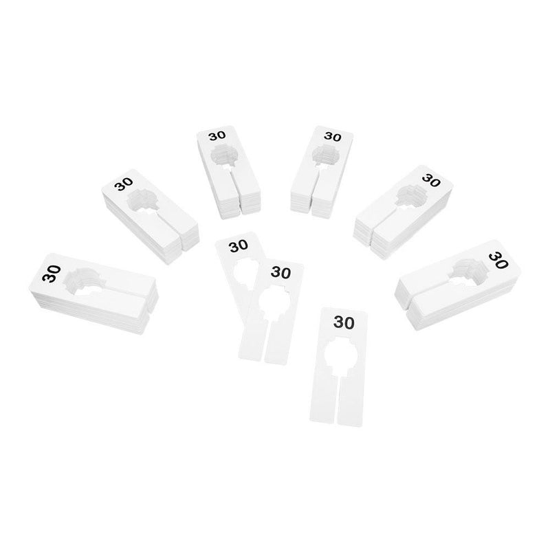 10 PC 2" x 5" Clothing Rack Size 30 Dividers Hangers White Plastic Rectangular Retail Store