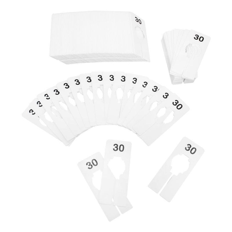 10 PC 2" x 5" Clothing Rack Size 30 Dividers Hangers White Plastic Rectangular Retail Store