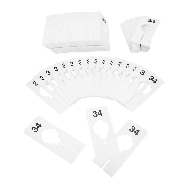 10 PC 2" x 5" Clothing Rack Size 34 Dividers Hangers White Plastic Rectangular Retail Store