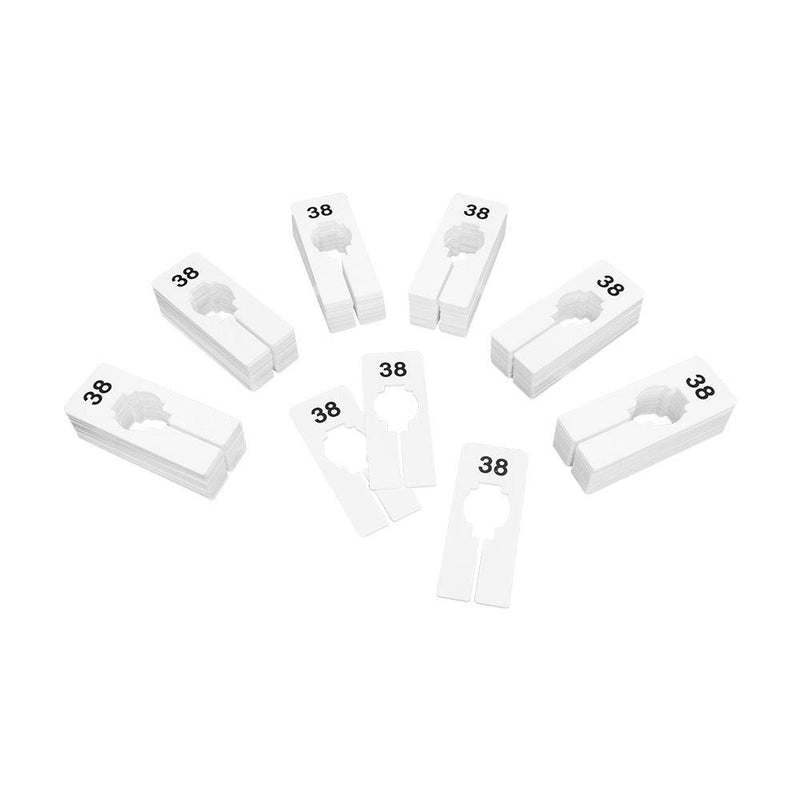 10 PC 2" x 5" Clothing Rack Size 38 Dividers Hangers White Plastic Rectangular Retail Store
