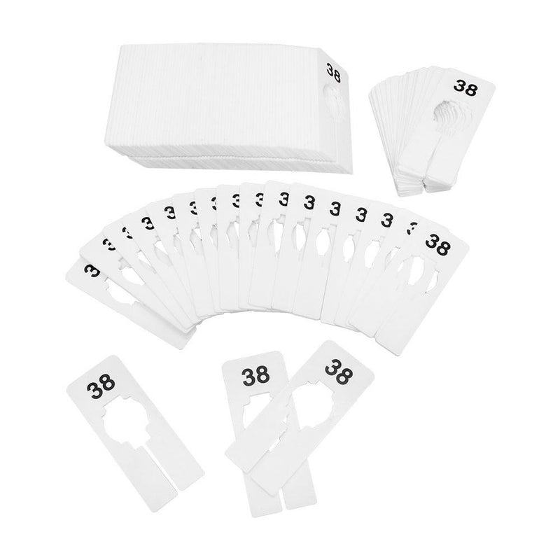 10 PC 2" x 5" Clothing Rack Size 38 Dividers Hangers White Plastic Rectangular Retail Store