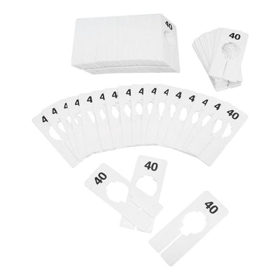 10 PC 2" x 5" Clothing Rack Size 40 Dividers Hangers White Plastic Rectangular Retail Store