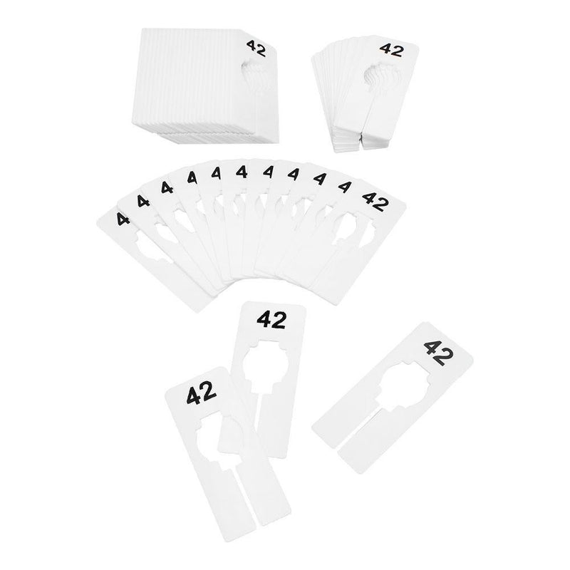 10 PC 2" x 5" Clothing Rack Size 42 Dividers Hangers White Plastic Rectangular Retail Store