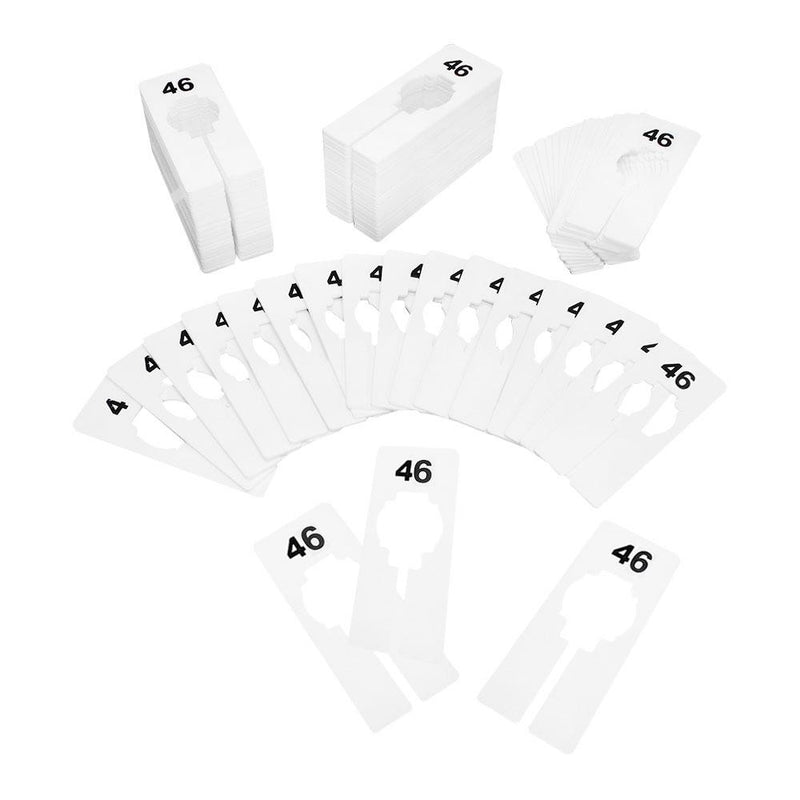 10 PC 2" x 5" Clothing Rack Size 46 Dividers Hangers White Plastic Rectangular Retail Store