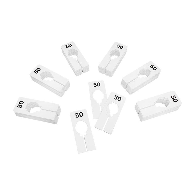 10 PC 2" x 5" Clothing Rack Size 50 Dividers Hangers White Plastic Rectangular Retail Store