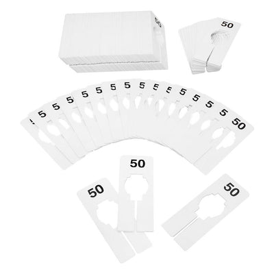 10 PC 2" x 5" Clothing Rack Size 50 Dividers Hangers White Plastic Rectangular Retail Store
