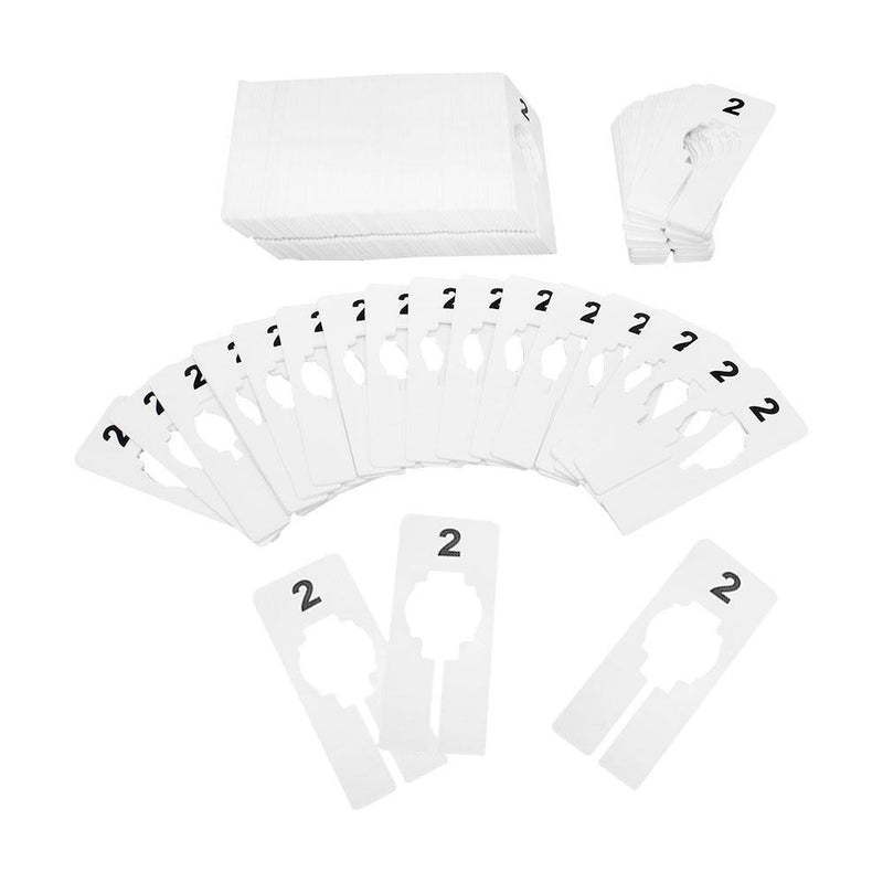 10 PC 2"x5" Clothing Rack Sizes 2 Dividers Hangers White Plastic Rectangular Retail Store