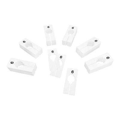 10 PC 2"x5" Clothing Rack Sizes 6 Dividers Hangers White Plastic Rectangular Retail Store
