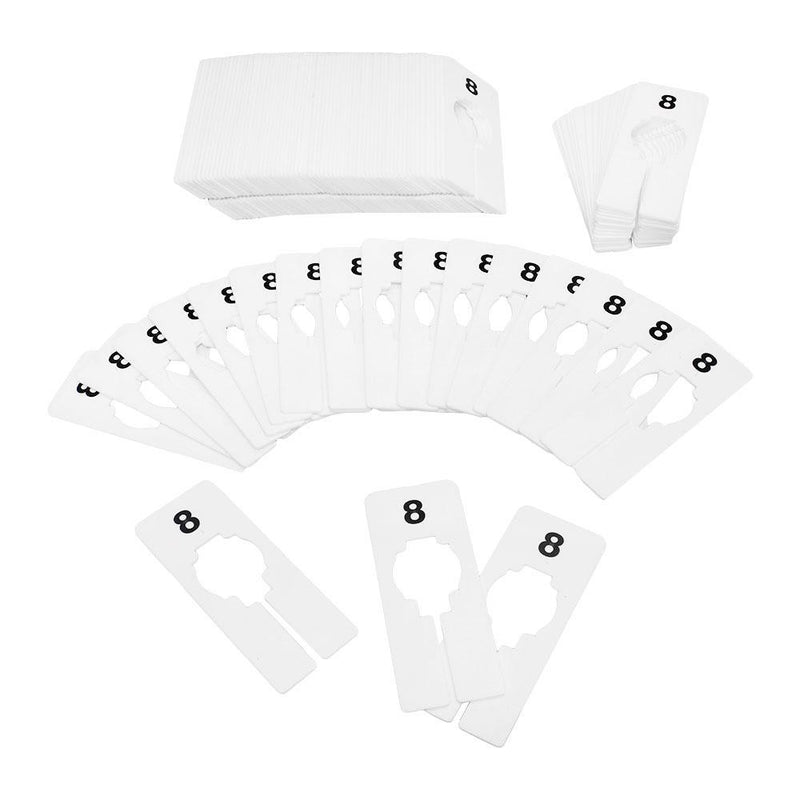 10 PC 2"x5" Clothing Rack Sizes 8 Dividers Hangers White Plastic Rectangular Retail Store