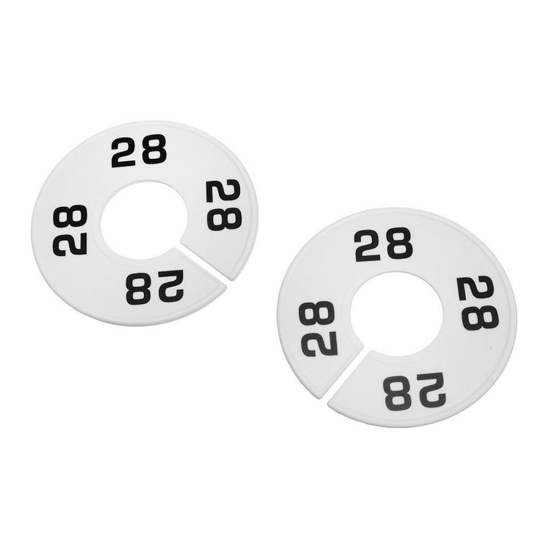 10 PC 3-1/2" Clothing Rack Size 28 Dividers Hangers White Plastic Round Retail Store