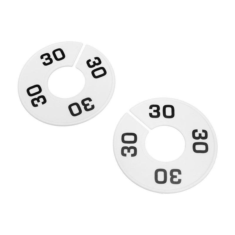 10 PC 3-1/2" Clothing Rack Size 30 Dividers Hangers White Plastic Round Retail Store