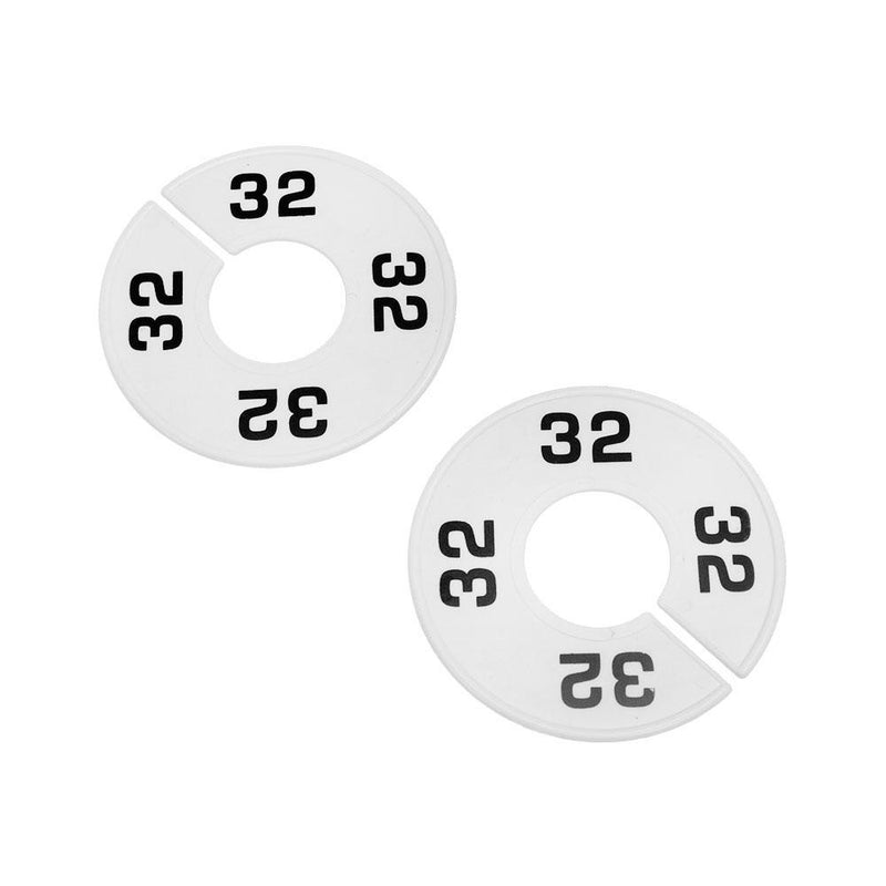 10 PC 3-1/2" Clothing Rack Size 32 Dividers Hangers White Plastic Round Retail Store