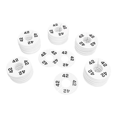 10 PC 3-1/2" Clothing Rack Size 42 Dividers Hangers White Plastic Round Retail Store