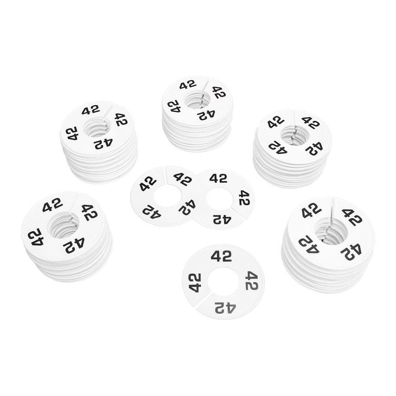 10 PC 3-1/2" Clothing Rack Size 42 Dividers Hangers White Plastic Round Retail Store