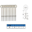 10 PC 3/8" x 10" Stainless Steel Forge Style Marine Wire Turned Eye Bolt 140 Lb Cap.