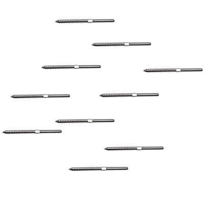 10 PC 316 Stainless Steel Lag Stud Swage Cable Railing for 1/8" Cable