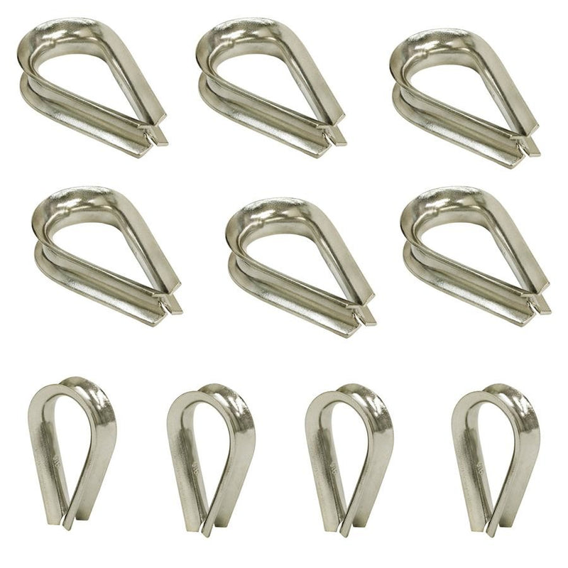 10 PC 5/16" Stainless Steel Wire Rope Thimble Light Duty SS 316 Type Grade