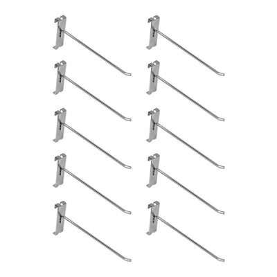 10 PC 8" Chrome Grid Wall Metal Hooks, Display For Use W/ Gridwall Panels