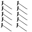 10 PC 8" Gloss Black Grid Wall Metal Hooks, Display For Use W/ Gridwall Panels