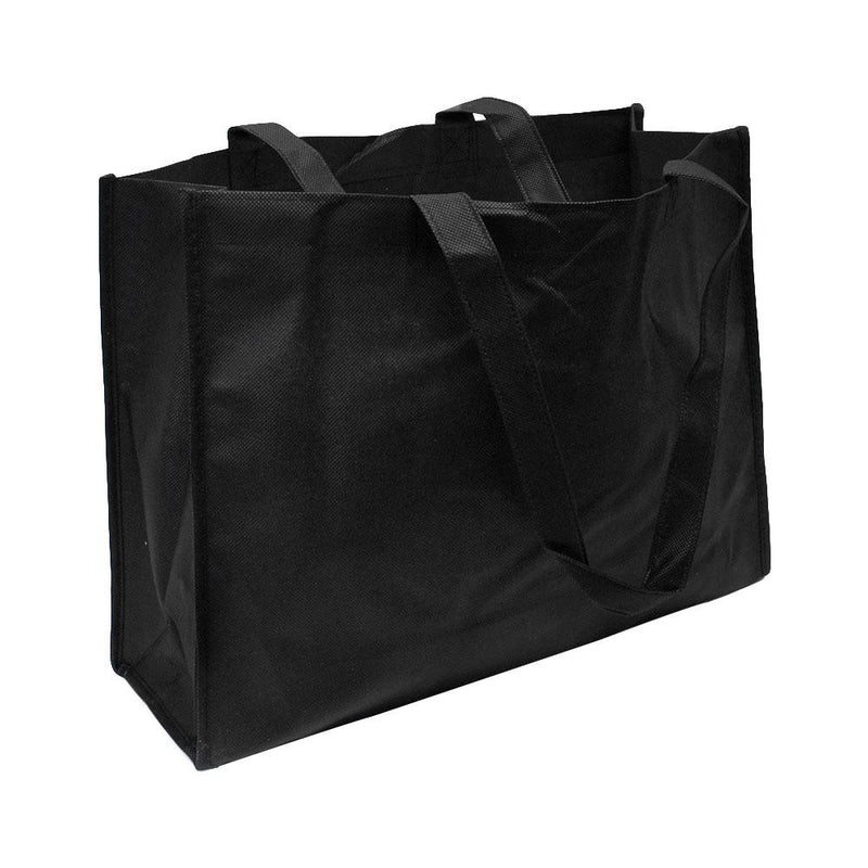10 PC BLACK 12" x 16" Reusable Bag Recycled Non woven Grocery Shopping Bag Tote Bags With Handles