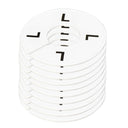 10 PC Clothing Rack Sizes L  LARGE Marks Dividers Ring Hangers White Plastic Round Retail Store