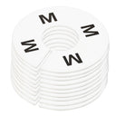 10 PC Clothing Rack Sizes M MEDIUM Marks Dividers Ring Hangers White Plastic Round Retail Store