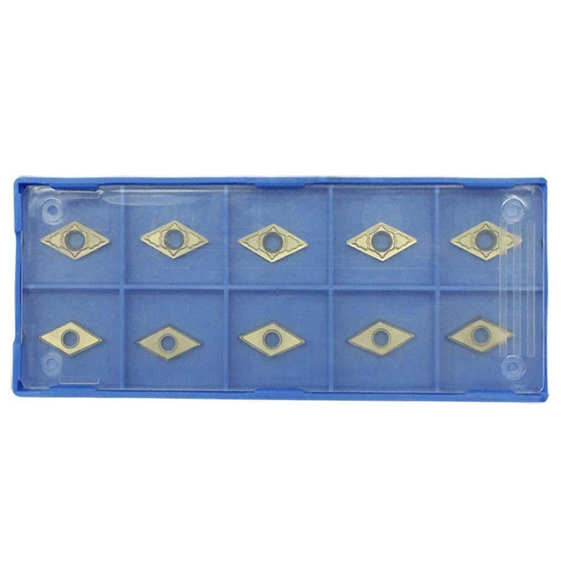 Set of 10 PC DCMT 21.51 Tin Coated Indexable Carbide Inserts With Case
