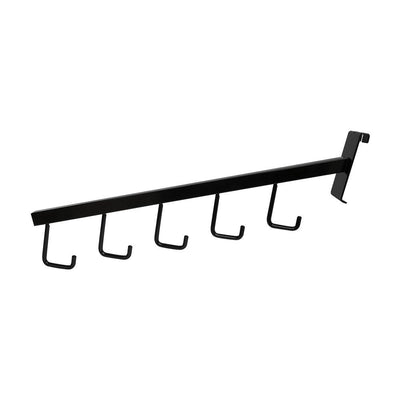 10 Pc GLOSS BLACK Waterfall 5 J Hook Gridwall Hooks 17-1/2'' Long Faceout Retail Display Wall Fixtures