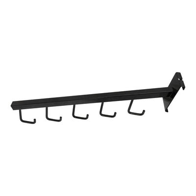 10 Pc GLOSS BLACK Waterfall 5 J Hook Gridwall Hooks 17-1/2'' Long Faceout Retail Display Wall Fixtures