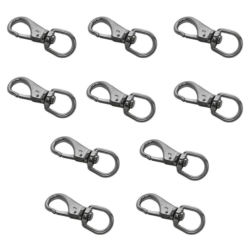 10 PC Stainless Steel Swivel Eye Snap Hook 1" For Boat Marine WWL 250 Lbs Cap