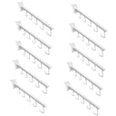10 Pc 17.5" White Gridwall Waterfall Faceouts 5 J-Hook Square Tube Display Arms for Retail Clothing Fixtures